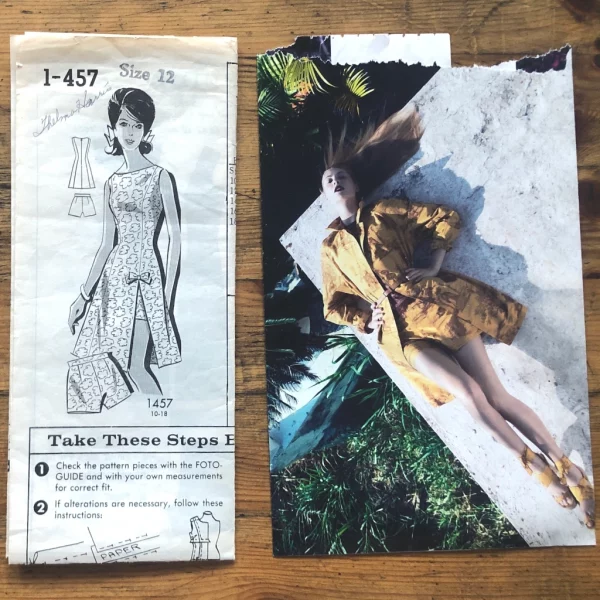 mail order #1-457; circa 1964; women 12; bust 32"; playsuit; paper sewing pattern - inspiration