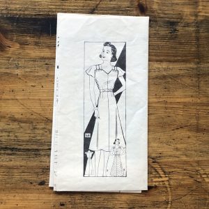 581 style bias frock pattern; mail order #581; circa 1937; miss 16; bust 34"; bias frock paper sewing pattern - cover