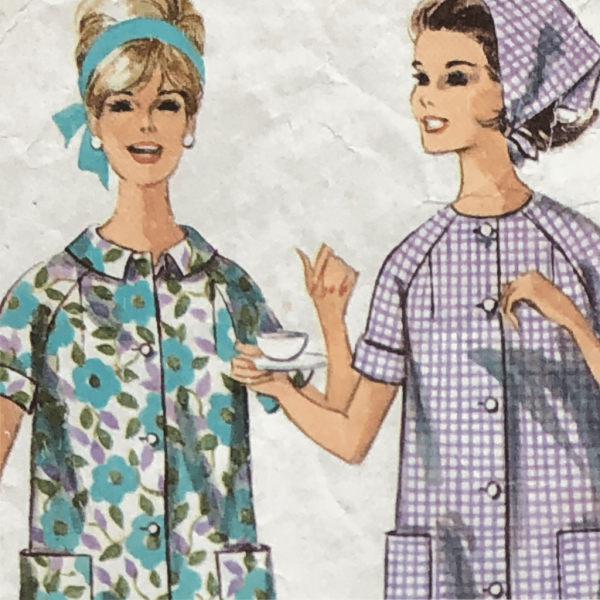 60s simplicity 5982 vintage housecoat dress pattern detail 01