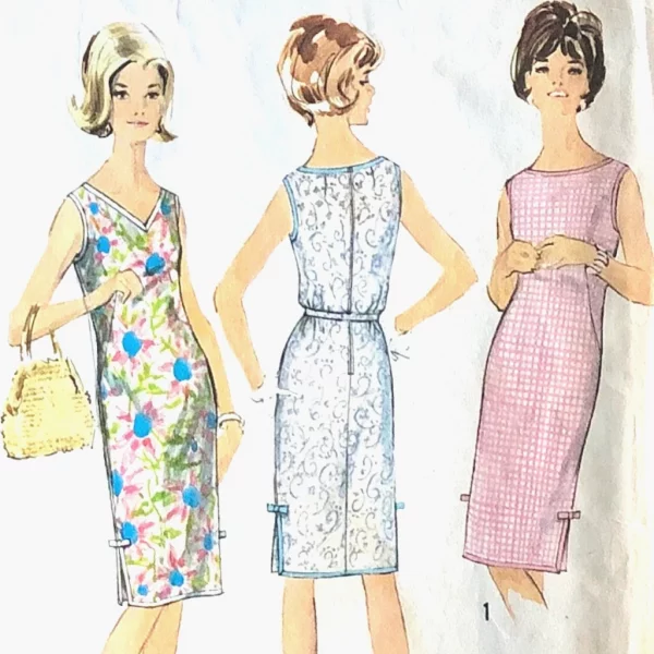S550cover_detail simplicity #5504; ©1964; miss S; bust 31-2"; chemise dress; paper sewing pattern - cover detail