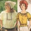 simplicity #9827; ©1971; miss S; bust 31.5-2.5": boho blouse; paper sewing pattern - detail 2