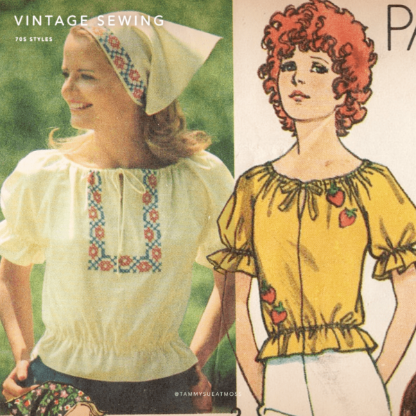 simplicity #9827; ©1971; miss S; bust 31.5-2.5": boho blouse; paper sewing pattern - detail 2