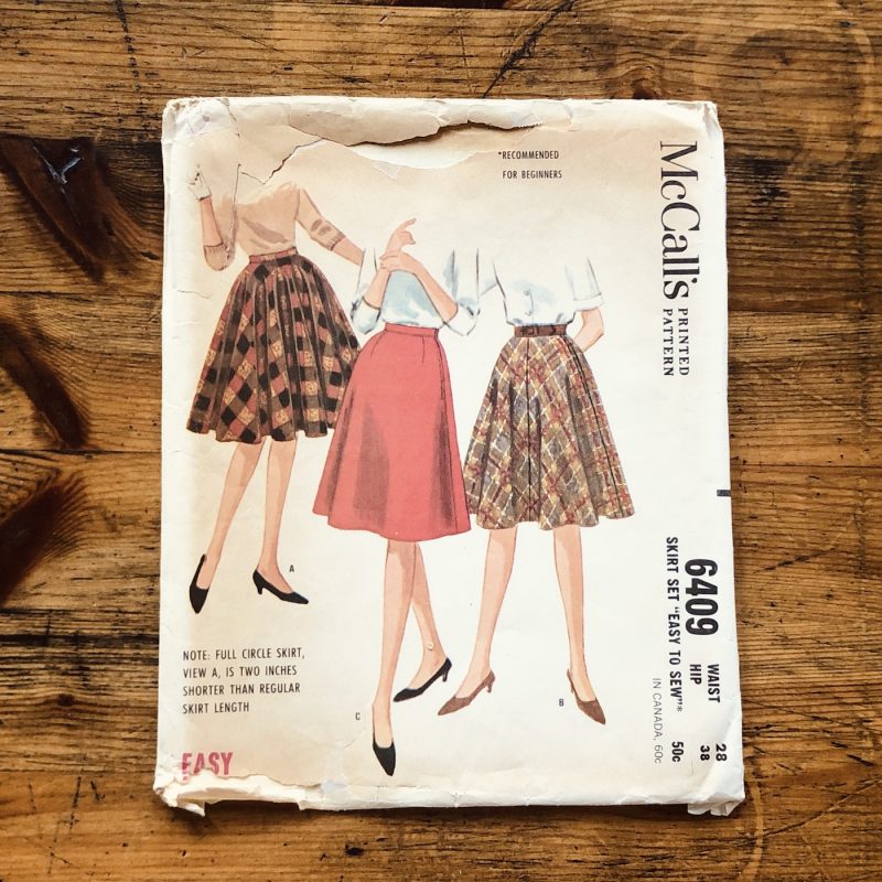 mccall's 6409; ©1962; miss; waist 28"; skirt set; paper sewing patterns - cover