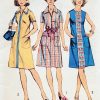 s5624 detail simplicity #5624; ©1973; bust 44; woman 40; xl dress in 3 versions; paper sewing pattern - detail