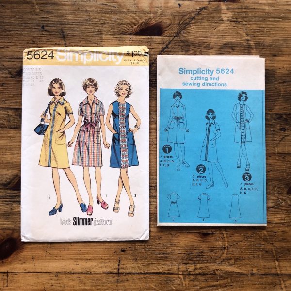 s5624 instruction 1973 casual dress pattern | simplicity #5624 instruction