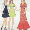 style 4234; ©1973; bust 35; jr petite 13: prairie dress; paper sewing pattern - detail