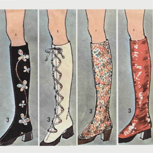 70s-simplicity-9553-hippie-bags-spats-pattern-spats-illustration 1971 70s hippie bag & spats pattern | simplicity #9553 paper sewing pattern spat styles