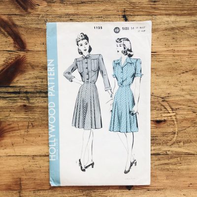 hollywood 1125 military style dress pattern cover