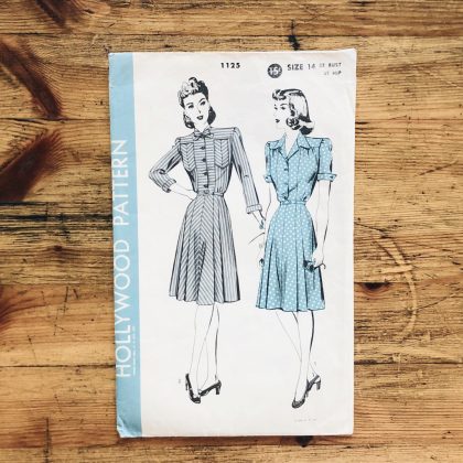 hollywood 1125 military style dress pattern cover