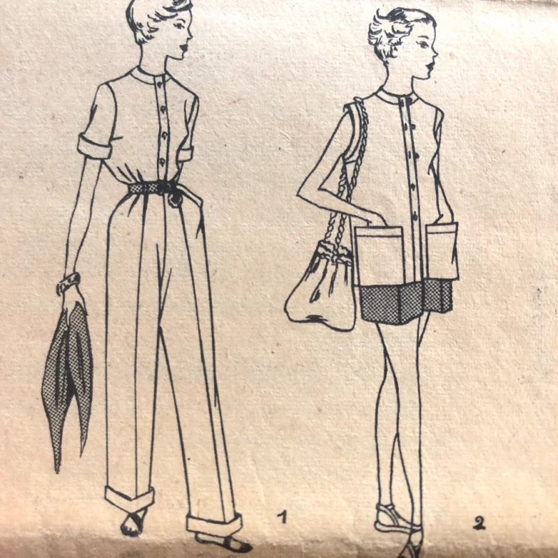 1950 Beach Comber Original 50s Resort Paper Sewing Pattern Simplicity #3223 Bust 34"/86cm · detail