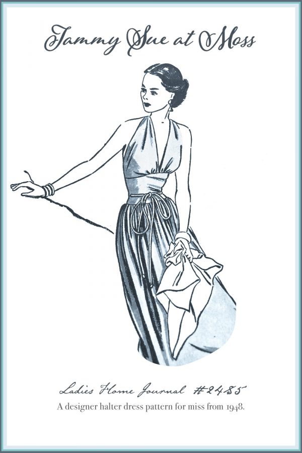 complete 1948 halter sundress original 40s resort paper sewing pattern ladies home journal 2485 Bust 32"