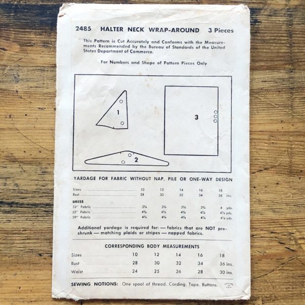 1948 designer sundress pattern | lhj #2485 - back