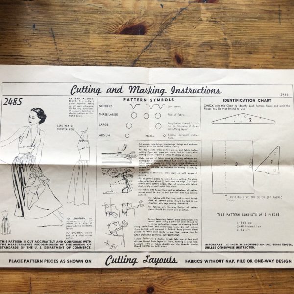 1948 designer sundress pattern | lhj #2485 - instruction
