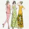 m3599detail complete 1973 leisurewear wardrobe essentials original 70s paper sewing pattern mc call’s #3599 bust 32.5" - detail