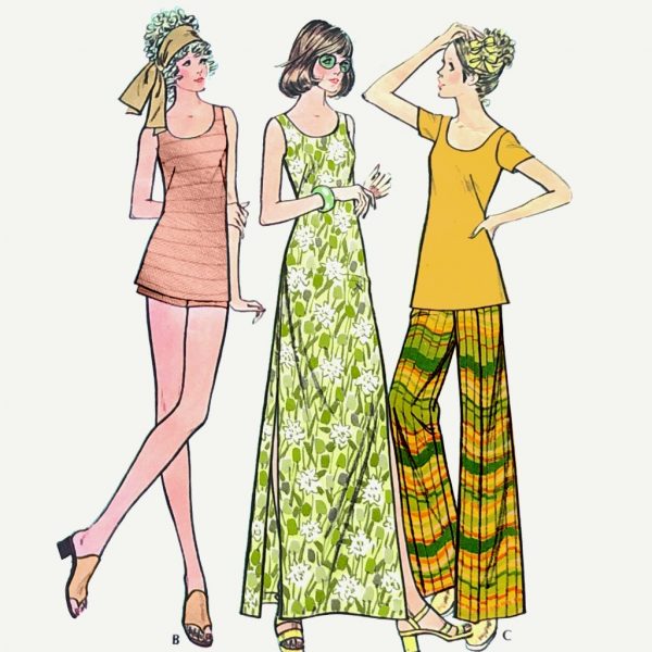 m3599detail complete 1973 leisurewear wardrobe essentials original 70s paper sewing pattern mc call’s #3599 bust 32.5" - detail