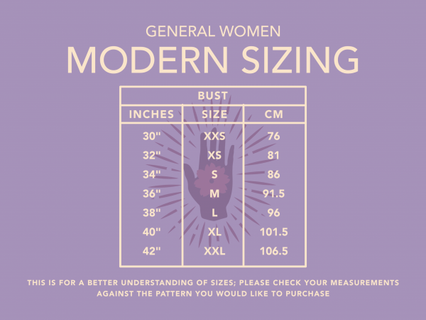 modern_sizing Modern Sizing Chart for Bust Measurements