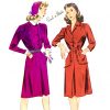 s4873detail complete 1943 shirtwaist dress w pockets original 40s secretary paper sewing pattern simplicity #4873 b32"/81cm - detail