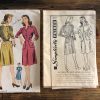 s4873instruction complete 1943 shirtwaist dress w pockets original 40s secretary paper sewing pattern simplicity #4873 b32"/81cm - instruction