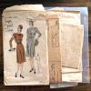 vs4634all complete 1945 tailored dress built-up shoulders original 40s noir paper sewing pattern vogue special design #S-4634 bust 34"/86cm - all