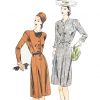 vs4634detail complete 1945 tailored dress built-up shoulders original 40s noir paper sewing pattern vogue special design #S-4634 bust 34"/86cm - detail