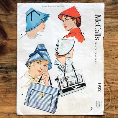 vintage mccalls #1932; 1954 accessories paper sewing pattern original with factory fold - envelope