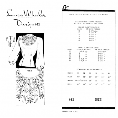 laura wheeler design #682 high-neck blouse pattern scan