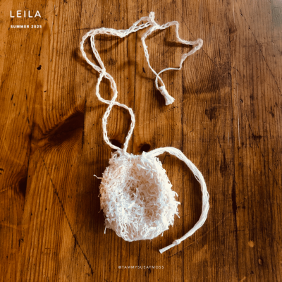 Leila Satchel Necklace · White Chenille