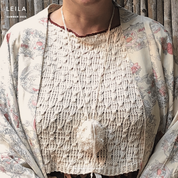 leila wish white chenille on person