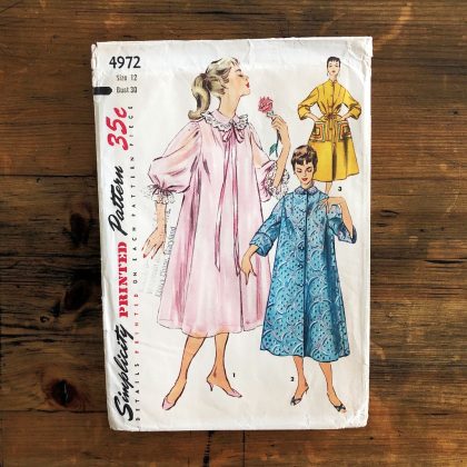 S4972 housecoat pattern envelope on table