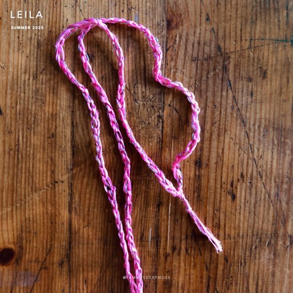 inspiration pink pure silk boho neckLace 04 detail chain