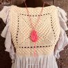 inspiration pink pure 04 mannequin inspiration pink pure silk boho neckLace 04 on mannequin
