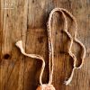 orange silk pure detail 2 woo Orange Silk & Gold Thread Amulet Bag Necklace