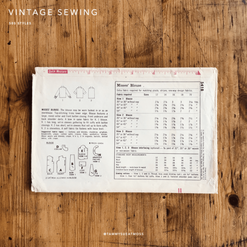 s5418 blouse pattern back