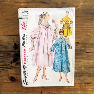 vintage 50s simplicity 4972 pattern cover Unused Simplicity 4972 negligee pattern front cover