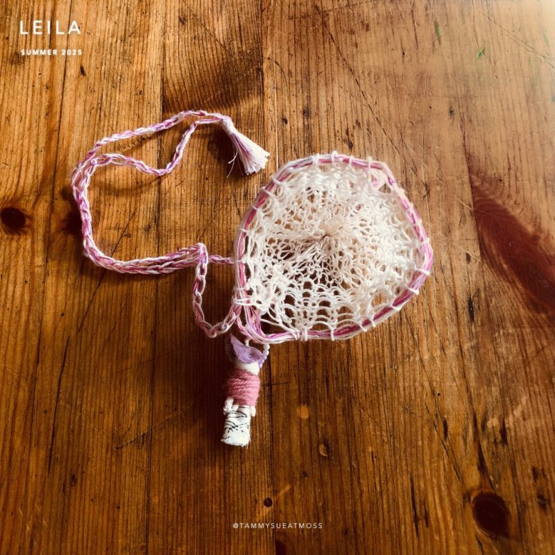 wish white trinket linen boho necklace detail