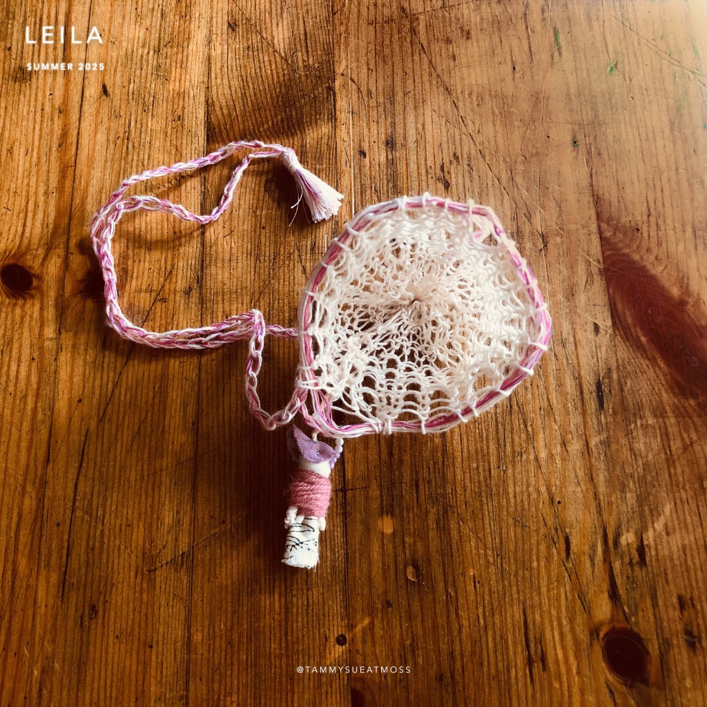 wish white trinket linen boho necklace detail