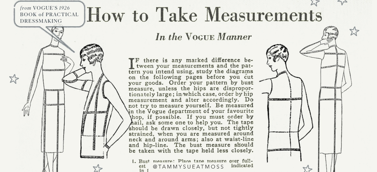 vogue’s “how to take measurements” ©1926 | historical sewing