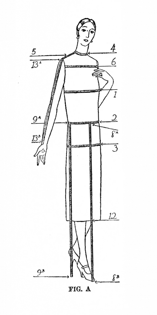1926 Vogue measuring guide figure A