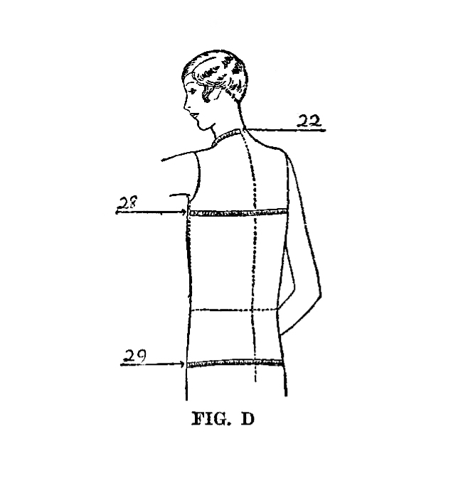 1926 Vogue measuring guide figure D back torso