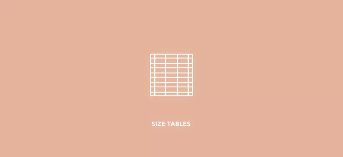 size tables - vintage sewing charts