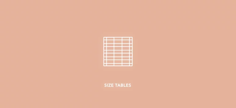 size tables - vintage sewing charts