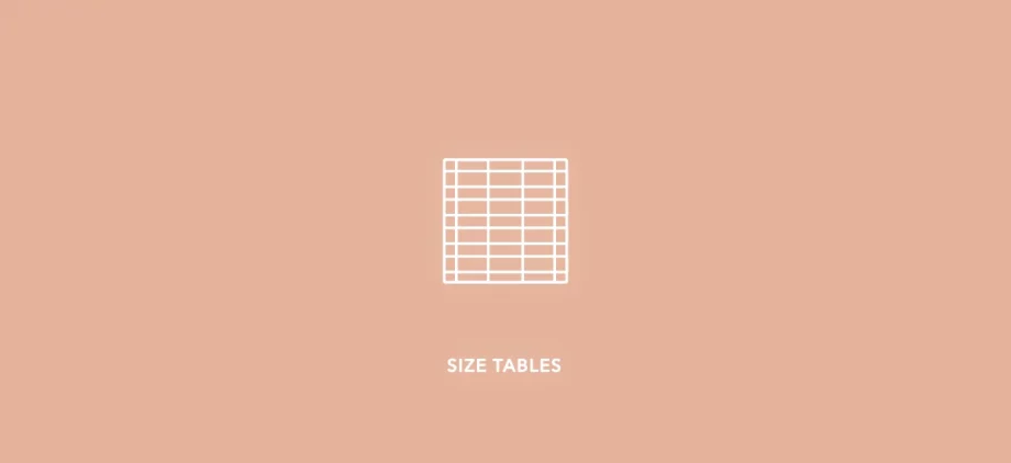 size tables - vintage sewing charts
