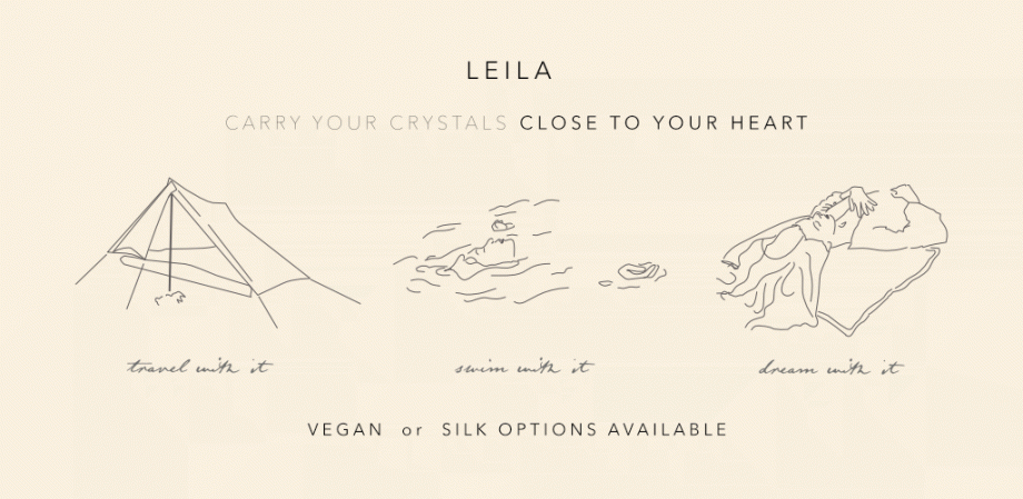 leila amulet bag necklace | wear crytsals close to your heart