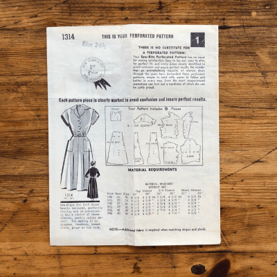 50s petal dress vintage sewing pattern instruction prairie farmer 1314