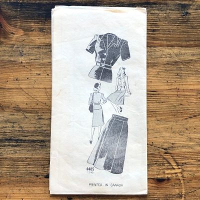 Anne Adams #4845 40s Suit Pattern Drawing