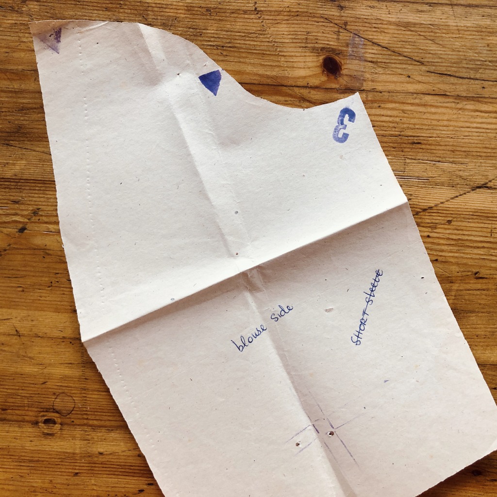 historic sewing 40s german dress pattern butcher paper piece with ink lilienschnitt 1020