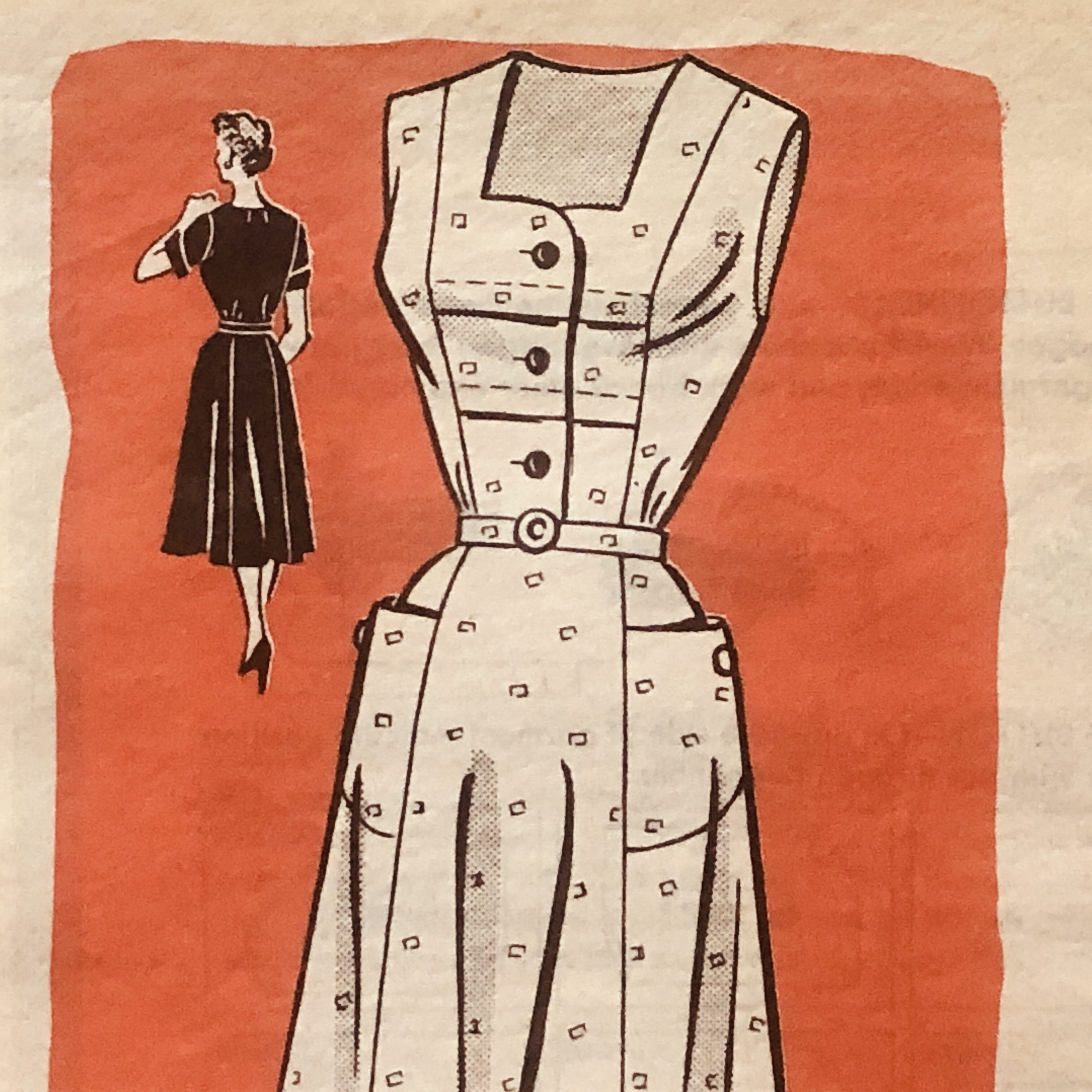 marian martin #9014 dress pattern detail