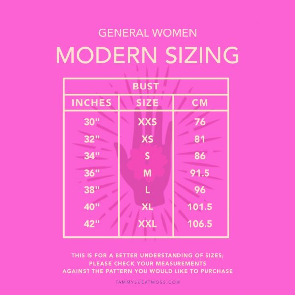 modern_sizing_woo modern sizing guide for vintage patterns