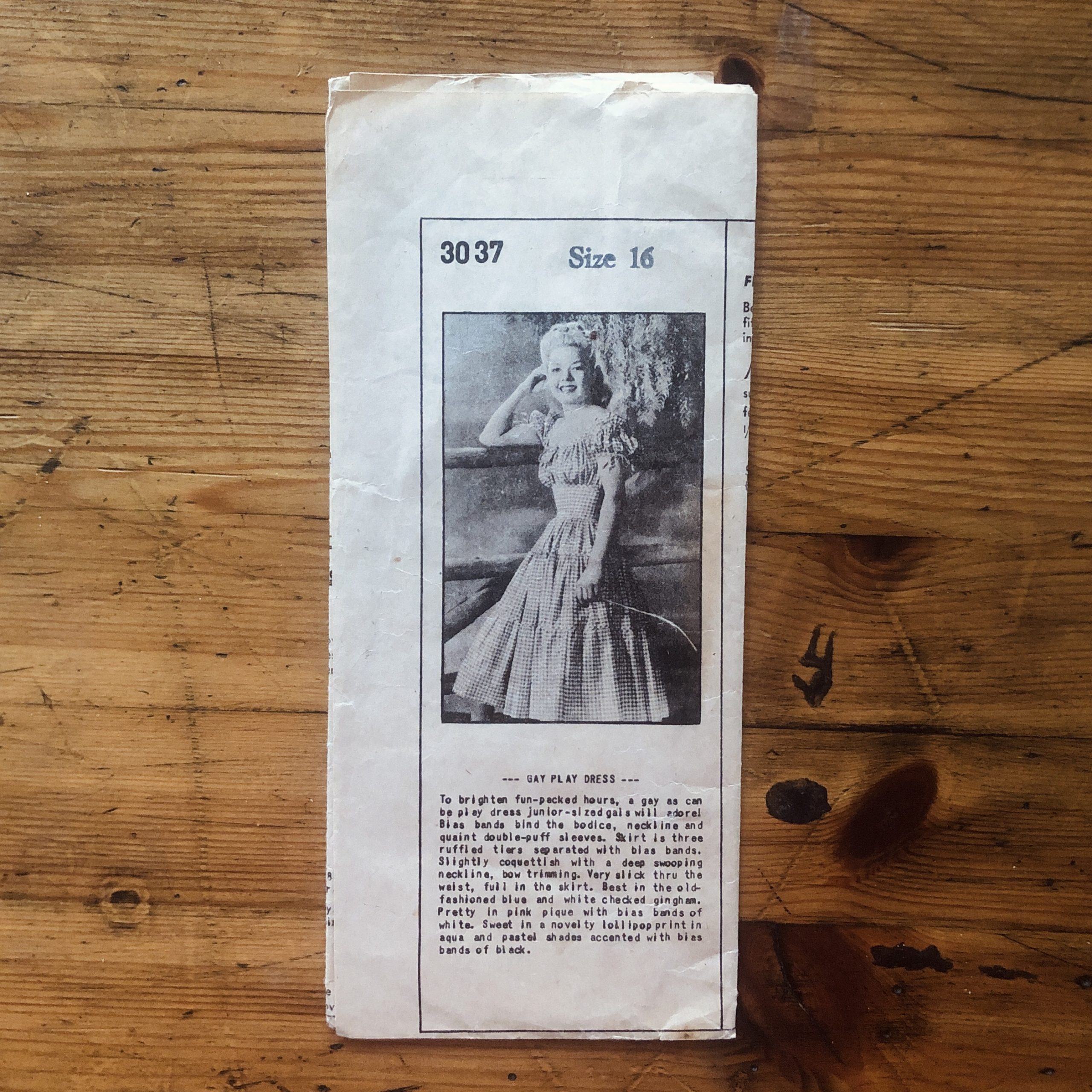 pittsburgh press #3037 mieder dress pattern style