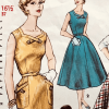 50s-simplicity-1684-wiggle_dress-pattern-detail vintage 50s simplicity 1684 wiggle dress sewing pattern detail